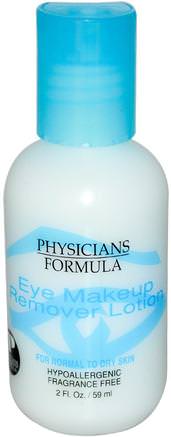 Eye Makeup Remover Lotion, 2 fl oz (59 ml) by Physicians Formula-Bad, Skönhet, Smink Remover
