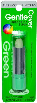 Gentle Cover Concealer Stick, Cover Green, 0.15 oz (4.2 g) by Physicians Formula-Bad, Skönhet, Smink, Touchup Stick Concealer