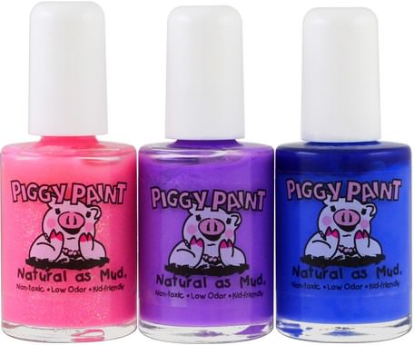 Nail Polishes, Pop of Pixie Gift Set, 3 Bottles, 0.5 fl oz (15 ml) Each by Piggy Paint-Bad, Skönhet, Smink