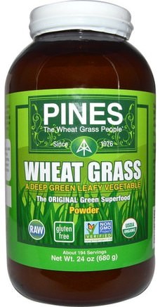 Pines Wheat Grass, Powder, 24 oz (680 g) by Pines International-Kosttillskott, Superfoods, Vete Gräs