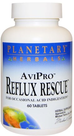AviPro Reflux Rescue, 60 Tablets by Planetary Herbals-Hälsa, Halsbränna Och Gärd, Halsbränna
