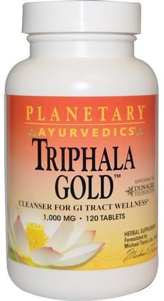 Ayurvedics, Triphala Gold, 1.000 mg, 120 Tablets by Planetary Herbals-Hälsa, Detox, Triphala