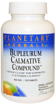 Bupleurum Calmative Compound, 550 mg, 120 Tablets by Planetary Herbals-Kosttillskott, Fiber, Bupleurum