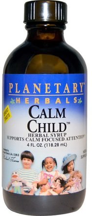 Calm Child, Herbal Syrup, 4 fl oz (118.28 mL) by Planetary Herbals-Hälsa, Uppmärksamhet Underskott Störning, Lägga Till, Adhd, Hjärna, Barns Hälsa, Tillägg Barn