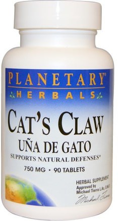 Cats Claw, Una de Gato, 750 mg, 90 Tablets by Planetary Herbals-Örter, Katter Klo (Ua De Gato)