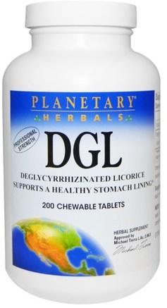 DGL, Deglycyrrhizinated Licorice, 200 Chewable Tablets by Planetary Herbals-Örter, Lakritsrot (Dgl), Adaptogen