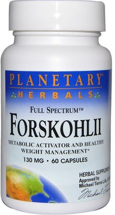 Forskohlii, Full Spectrum, 130 mg, 60 Capsules by Planetary Herbals-Örter, Coleus Forskohlii