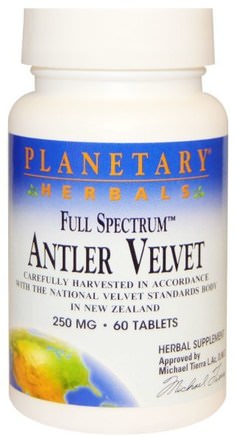 Full Spectrum, Antler Velvet, 250 mg, 60 Tablets by Planetary Herbals-Kosttillskott, Hjortantler Sammet