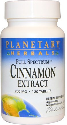 Full Spectrum Cinnamon Extract, 200 mg, 120 Tablets by Planetary Herbals-Örter, Kanel Extrakt