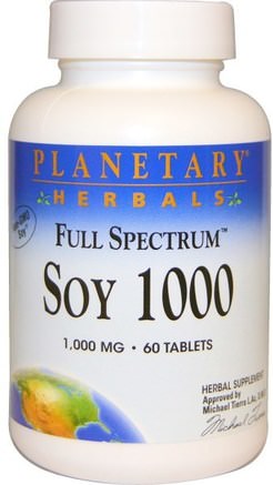 Full Spectrum Soy 1000, 1000 mg, 60 Tablets by Planetary Herbals-Kosttillskott, Sojaprodukter, Soja Isoflavon, Hälsa, Kvinnor