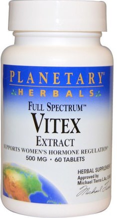 Full Spectrum, Vitex Extract, 500 mg, 60 Tablets by Planetary Herbals-Örter, Kysk Bär