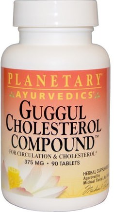 Guggul Cholesterol Compound, 375 mg, 90 Tablets by Planetary Herbals-Hälsa, Detox, Triphala, Örter, Guggul