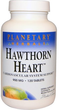 Hawthorn Heart, 900 mg, 120 Tablets by Planetary Herbals-Hälsa, Hjärtkardiovaskulär Hälsa, Hjärtstöd, Örter, Hagtorn