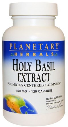 Holy Basil Extract, 450 mg, 120 Capsules by Planetary Herbals-Örter, Helig Basilika, Adaptogen