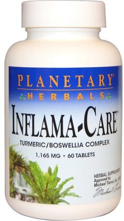 Inflama-Care, 1.165 mg, 60 Tablets by Planetary Herbals-Hälsa, Inflammation, Corydalis Yanhusuo