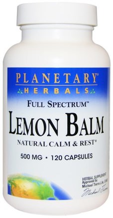 Lemon Balm, Full Spectrum, 500 mg, 120 Capsules by Planetary Herbals-Örter, Citronbalsam Melissa