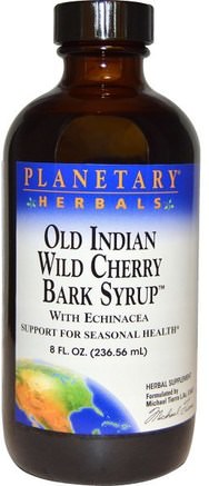 Old Indian Wild Cherry Bark Syrup, 8 fl oz (236.56 ml) by Planetary Herbals-Örter, Vild Körsbärsbark