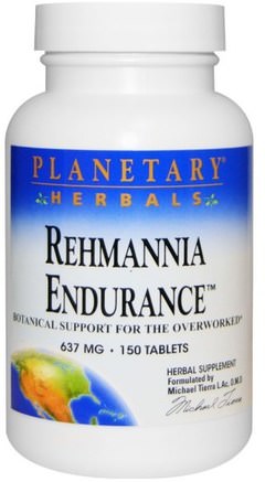 Rehmannia Endurance, 637 mg, 150 Tablets by Planetary Herbals-Örter, Rehmannia