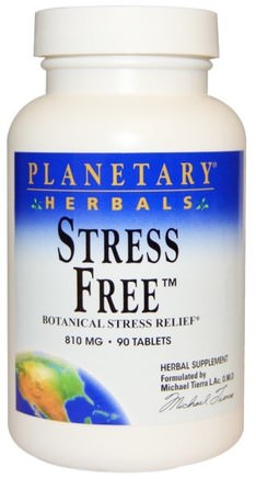 Stress Free, Botanical Stress Relief, 810 mg, 90 Tablets by Planetary Herbals-Hälsa, Anti Stress