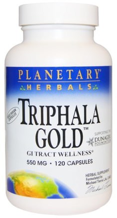 Triphala Gold, GI Tract Wellness, 550 mg, 120 Capsules by Planetary Herbals-Hälsa, Detox, Triphala