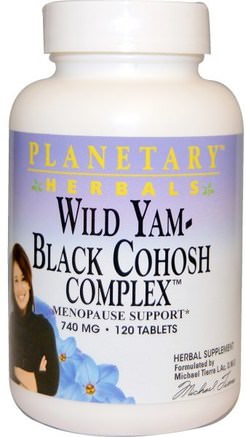 Wild Yam - Black Cohosh Complex, 740 mg, 120 Tablets by Planetary Herbals-Hälsa, Kvinnor, Svart Cohosh, Svart Cohosh Menopaus, Vild Yam