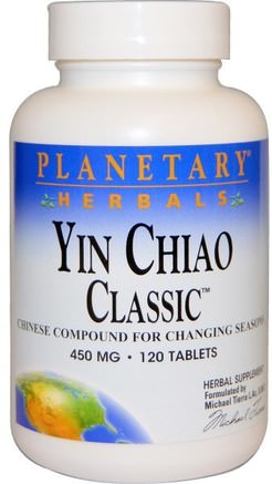 Yin Chiao Classic, 450 mg, 120 Tablets by Planetary Herbals-Örter, Elecampane, Yin Chiao