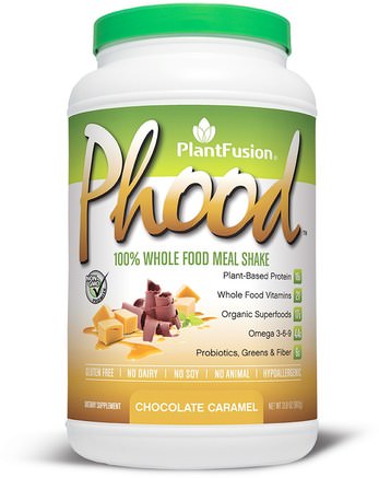 Phood, 100% Whole Food Meal Shake, Chocolate Caramel, 31.8 oz (900 g) by PlantFusion-Kosttillskott, Måltid Ersättning Skakningar