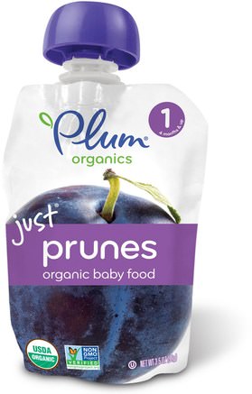 Organic Baby Food, Stage 1, Just Prunes, 3.5 oz (99 g) by Plum Organics-Barns Hälsa, Babyfodring, Mat, Barnmat