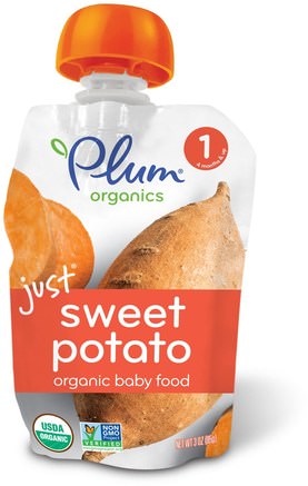 Organic Baby Food, Stage 1, Just Sweet Potato, 3 oz (85 g) by Plum Organics-Barns Hälsa, Babyfodring, Mat, Barnmat
