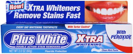 Xtra Whitening with Peroxide, Clean Mint Paste, 2.0 oz (60 g) by Plus White-Bad, Skönhet, Oral Tandvård, Tandblekning, Tandkräm