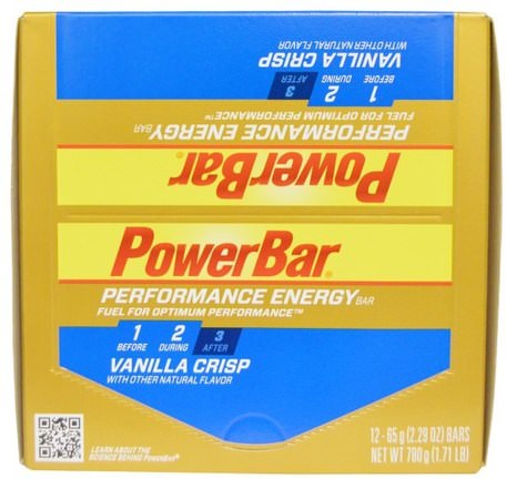 Performance Energy Bar, Vanilla Crisp, 12 Bars, 2.29 oz (65 g) Each by PowerBar-Sport, Protein Barer