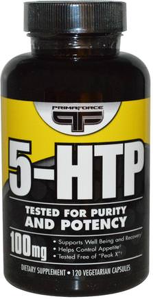 5-HTP, 100 mg, 120 Veggie Caps by Primaforce-Kosttillskott, 5-Htp, 5-Htp 100 Mg, Hälsa