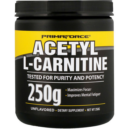 Alcar, Acetyl-L-Carnitine, Unflavored, Powder, 250 g by Primaforce-Kosttillskott, Aminosyror, L Karnitin, Acetyl L Karnitinpulver