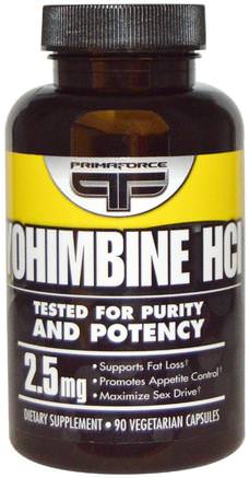 Yohimbine HCl, 2.5 mg, 90 Veggie Caps by Primaforce-Hälsa, Män, Yohimbe, Diet
