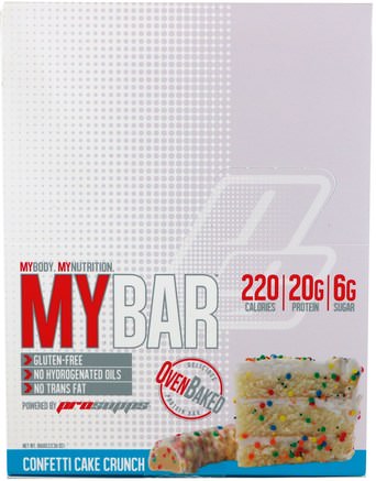 My Bar, Confetti Cake Crunch, 12 Bars, 23.30 oz (660 g) by ProSupps-Kosttillskott, Näringsmässiga Barer, Sport