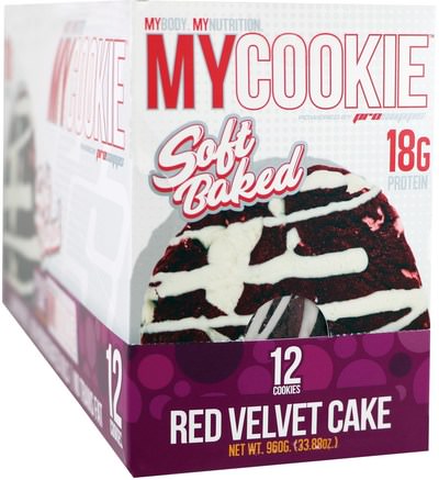 My Cookie, Red Velvet Cake, 12 Cookies, 2.82 oz (80 g) Each by ProSupps-Mat, Mellanmål, Sport
