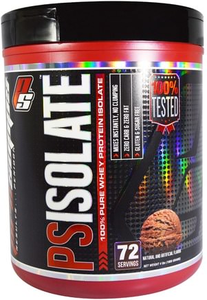 PSIsolate, 100% Pure Whey Protein Isolate, Chocolate, 4 lbs (1800 g) by ProSupps-Kosttillskott, Vassleprotein