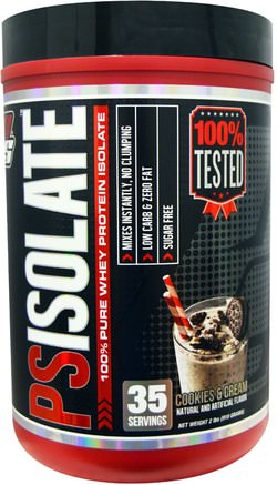 PSIsolate, 100% Pure Whey Protein Isolate, Cookies and Cream, 2 lbs (910 g) by ProSupps-Kosttillskott, Vassleprotein