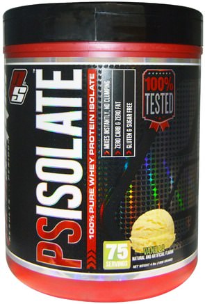 PSIsolate, 100% Pure Whey Protein Isolate, Vanilla, 4 lbs (1800 g) by ProSupps-Kosttillskott, Vassleprotein, Träning
