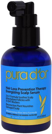 Hair Loss Prevention Therapy Energizing Scalp Serum, 4 fl oz (120 ml) by Pura Dor-Bad, Skönhet, Hår, Hårbotten, Hårförtunning Och Återväxt