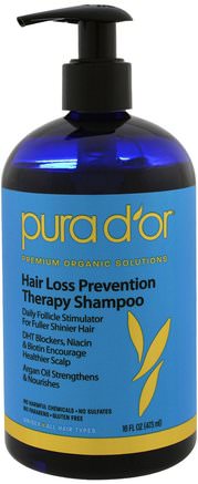 Hair Loss Prevention Therapy Shampoo, 16 fl oz (473 ml) by Pura Dor-Bad, Skönhet, Hår, Hårbotten, Schampo, Balsam
