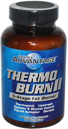 Thermo Burn II, 5-Stage Fat Burner, 90 Capsules by Pure Advantage-Viktminskning, Kost, Fettbrännare, Dhea