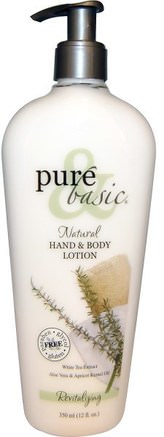 Natural Hand & Body Lotion, Revitalizing, 12 fl oz (350 ml) by Pure & Basic-Bad, Skönhet, Body Lotion