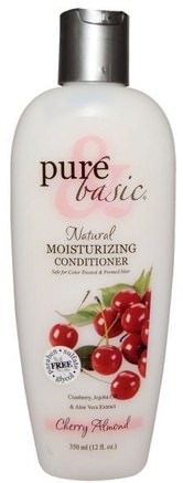 Natural Moisturizing Conditioner, Cherry Almond, 12 fl oz (350 ml) by Pure & Basic-Bad, Skönhet, Balsam, Hår, Hårbotten, Schampo, Balsam