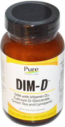 Dim-D, 30 Veggie Caps by Pure Essence-Vitaminer, Vitamin D3, Tillskott, Diindolylmetan (Dim)