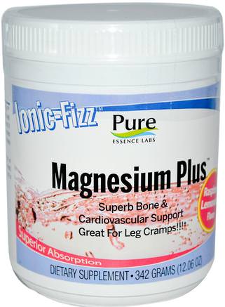 Ionic-Fizz, Magnesium Plus, Raspberry Lemonade Flavor, 12.06 oz (342 g) by Pure Essence-Kosttillskott, Mineraler, Magnesium