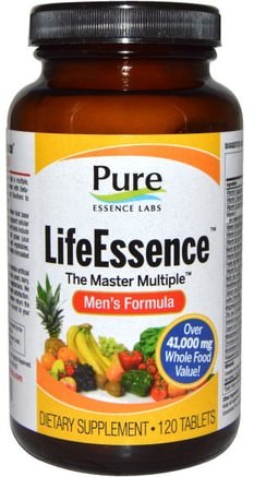 LifeEssence, The Master Multiple, Mens Formula, 120 Tablets by Pure Essence-Vitaminer, Män Multivitaminer