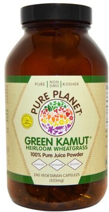 Green Kamut, Heirloom Wheatgrass, 240 Veggie Caps by Pure Planet-Kosttillskott, Superfoods, Kamut