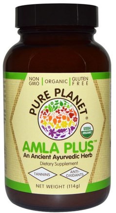 Organic Amla Plus, 114 g by Pure Planet-Vitaminer, Vitamin C, Ayurveda Ayurvediska Örter, Amla (Indisk Krusbär Amalaki Amlaki)