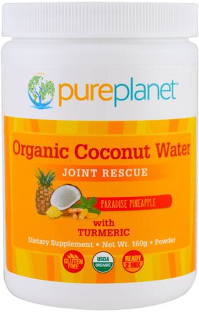Organic Coconut Water, Joint Rescue, Paradise Pineapple, 160 g by Pure Planet-Kosttillskott, Hälsa, Leder Ledband